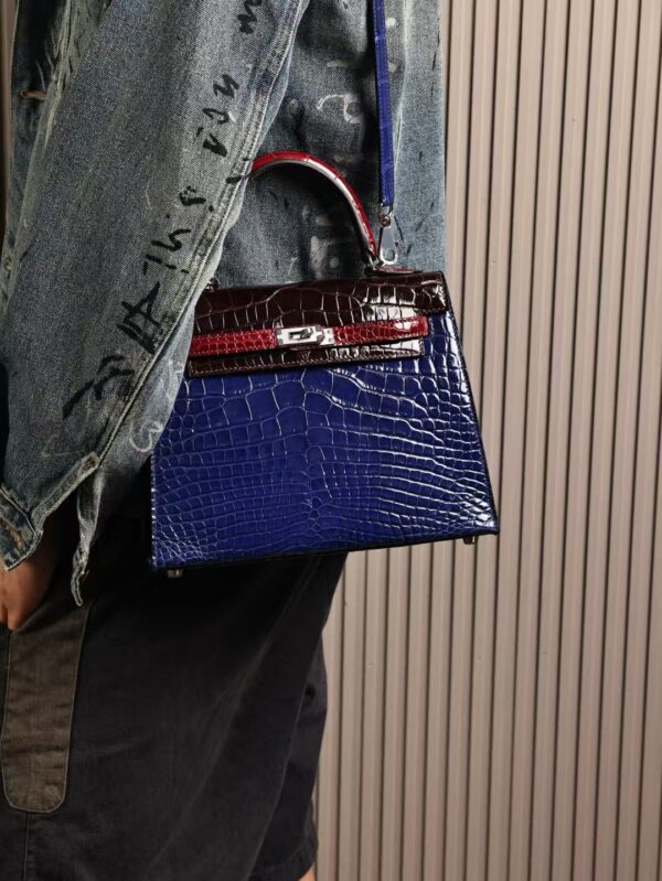 GPC Mode Kelly Sellier 25CM Hiny Alligator Crocodile Tri-color PHW