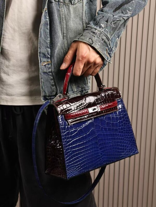 GPC Mode Kelly Sellier 25CM Hiny Alligator Crocodile Tri-color PHW