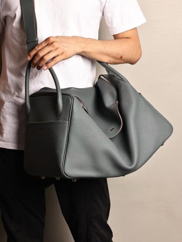 GPC Mode Lindy 45CM Men’s Shoulder Bag TC Leather Y7 Blue Orage PHW