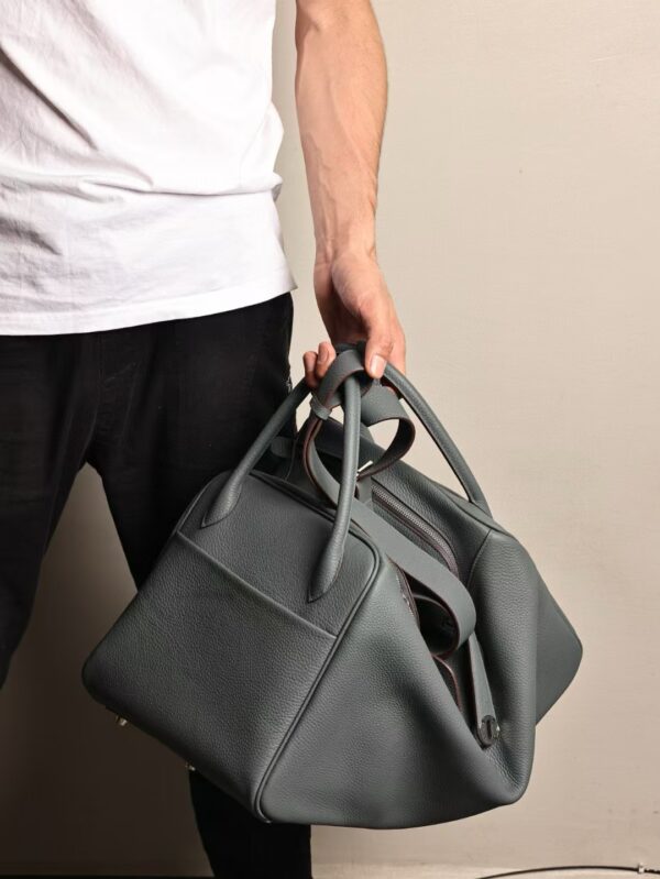 GPC Mode Lindy 45CM Men’s Shoulder Bag TC Leather Y7 Blue Orage PHW