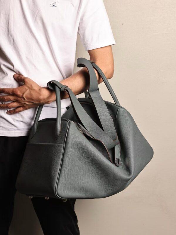 GPC Mode Lindy 45CM Men’s Shoulder Bag TC Leather Y7 Blue Orage PHW