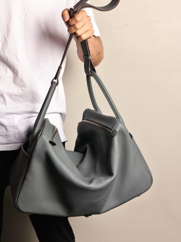 GPC Mode Lindy 45CM Men’s Shoulder Bag TC Leather Y7 Blue Orage PHW