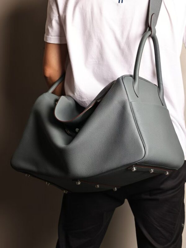 GPC Mode Lindy 45CM Men’s Shoulder Bag TC Leather Y7 Blue Orage PHW