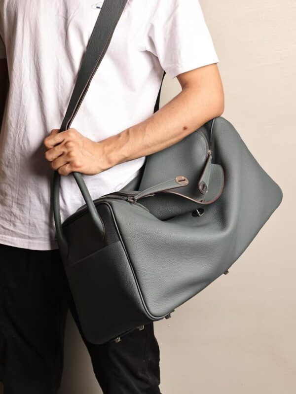 GPC Mode Lindy 45CM Men’s Shoulder Bag TC Leather Y7 Blue Orage PHW