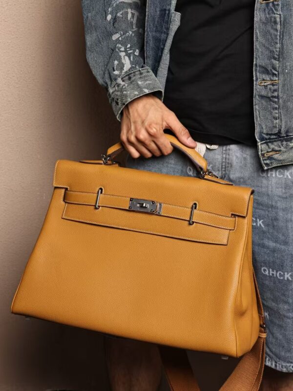 GPC Mode Togo Leather Kelly Maxi 42CM CK21 Naturel Sable SHW