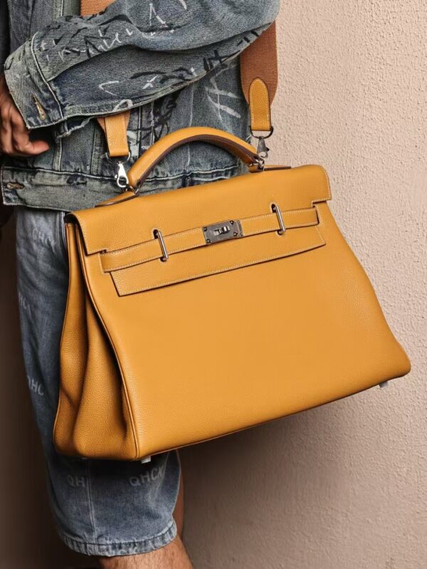 GPC Mode Togo Leather Kelly Maxi 42CM CK21 Naturel Sable SHW
