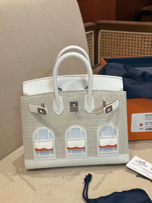 GPC Mode Birkin Foubourg 20CM 8L Beton Matte Crocodile / Calf Leather PHW Full Handmade