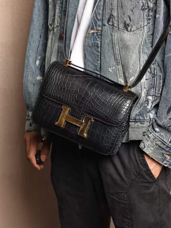 GPC Mode Custom Made Matte Alligator Crocodile Constance 24CM CC89 Black GHW