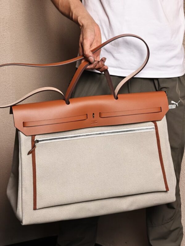 GPC Mode Herbag 50CM Beige Canvas / 37 Gold Leather PHW