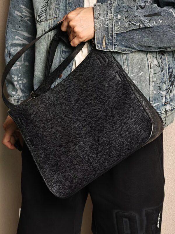 GPC Mode Jypsiere 34CM Men’s Shoulder Bag CK89 Noir TC Leather PHW