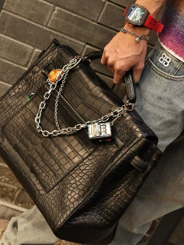 GPC Mode Kelly Maxi 42CM HCP Matte Alligator Crocodile CK89 Black PHW