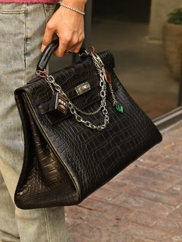 GPC Mode Kelly Maxi 42CM HCP Matte Alligator Crocodile CK89 Black PHW