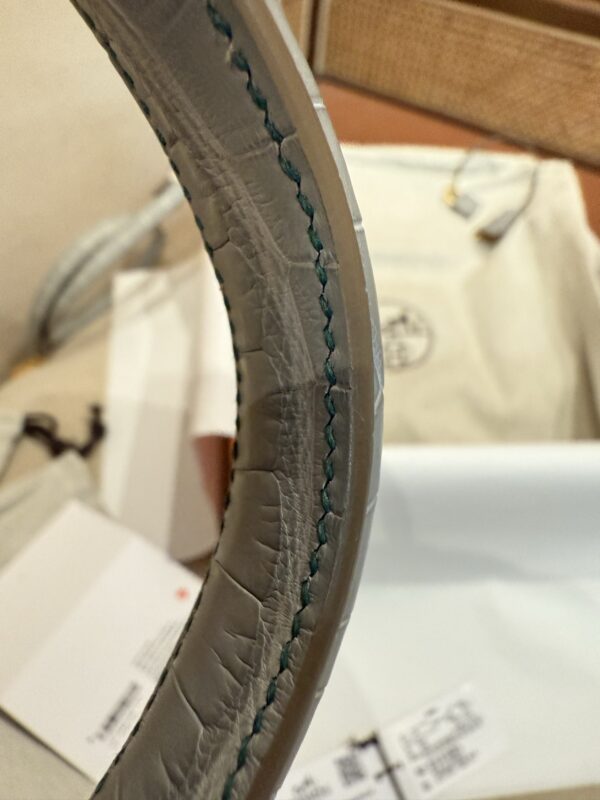 GPC Mode Luxury Women’s Bag Kelly 25CM Matte Crocodile Leather Gris Pearl / Cactus / Mimosa GHW