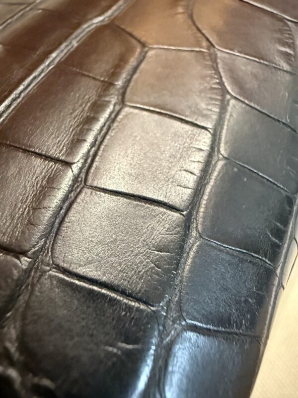 GPC Mode Matte Alligator Crocodile Birkin 25CM CK89 Black Women’s Tote Bag PHW
