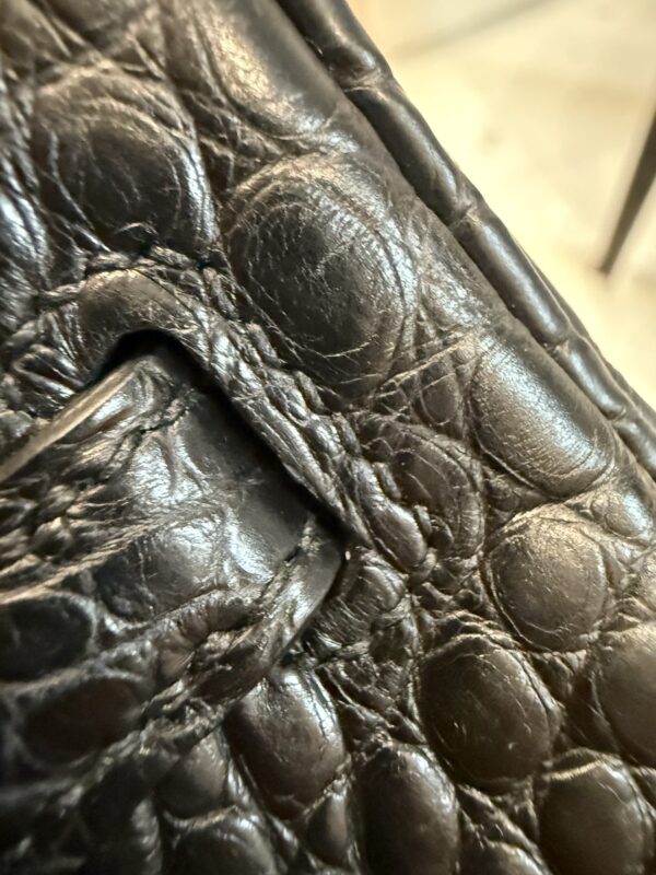 GPC Mode Matte Alligator Crocodile Birkin 25CM CK89 Black Women’s Tote Bag PHW
