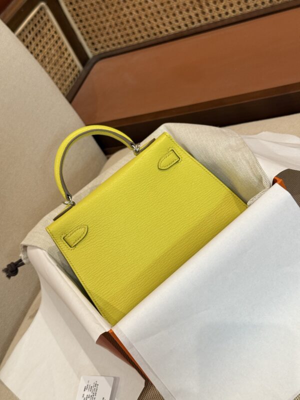 GPC Mode Mini Kelly 19CM Women’s Clutch Bag Chevre Leather 9R Lime PHW