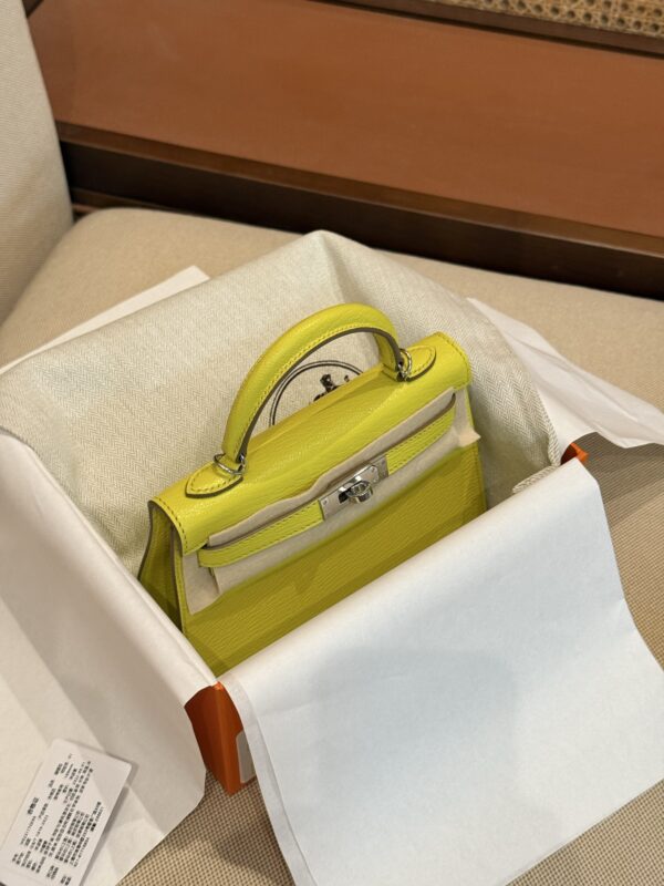 GPC Mode Mini Kelly 19CM Women’s Clutch Bag Chevre Leather 9R Lime PHW