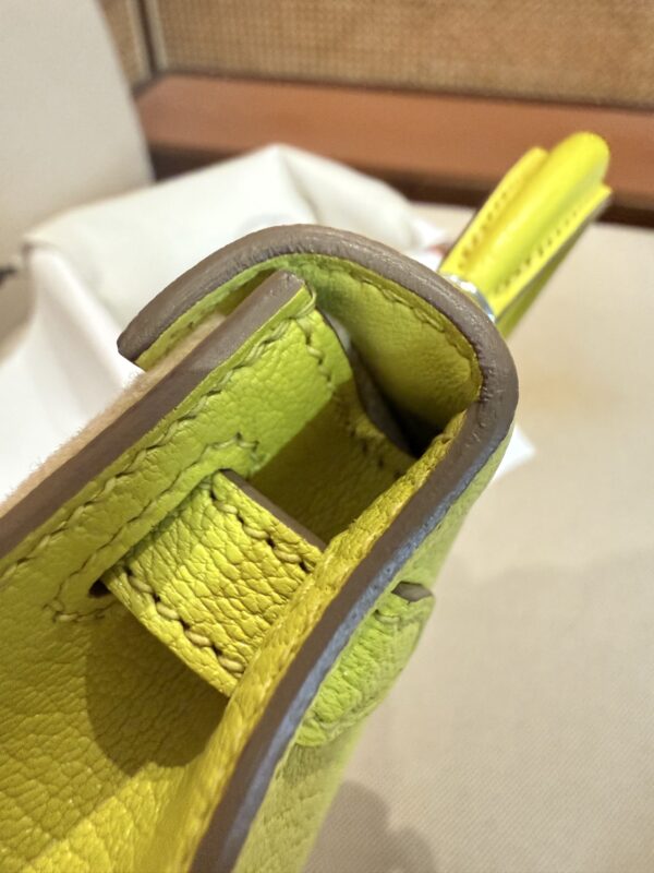 GPC Mode Mini Kelly 19CM Women’s Clutch Bag Chevre Leather 9R Lime PHW