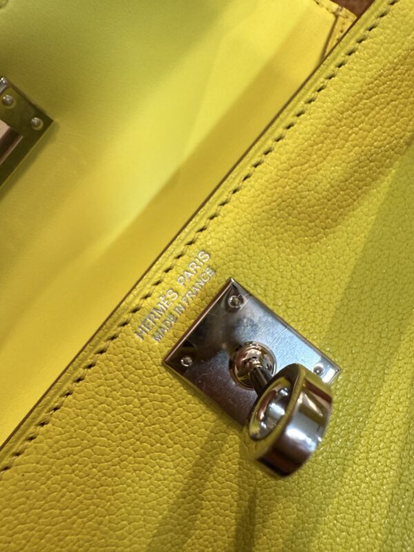 GPC Mode Mini Kelly 19CM Women’s Clutch Bag Chevre Leather 9R Lime PHW