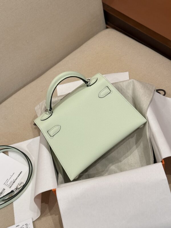 GPC Mode UK London Mini Kelly 19CM Epsom Leather 0S Vert Fizz PHW