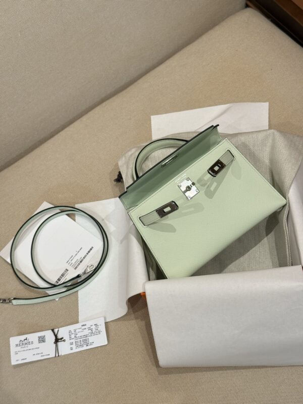 GPC Mode UK London Mini Kelly 19CM Epsom Leather 0S Vert Fizz PHW