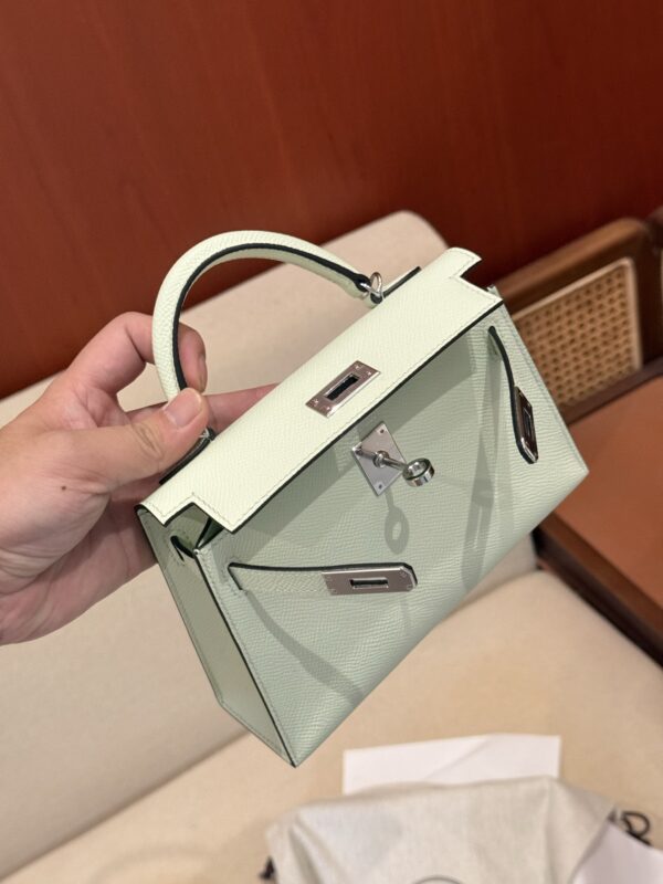 GPC Mode UK London Mini Kelly 19CM Epsom Leather 0S Vert Fizz PHW