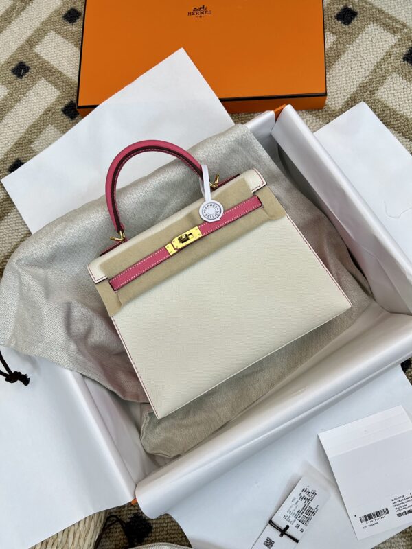 GPCMode Kelly Sellier 25CM Epsom CK10 Craie / 8W Rose Azalee GHW UAE Dubai