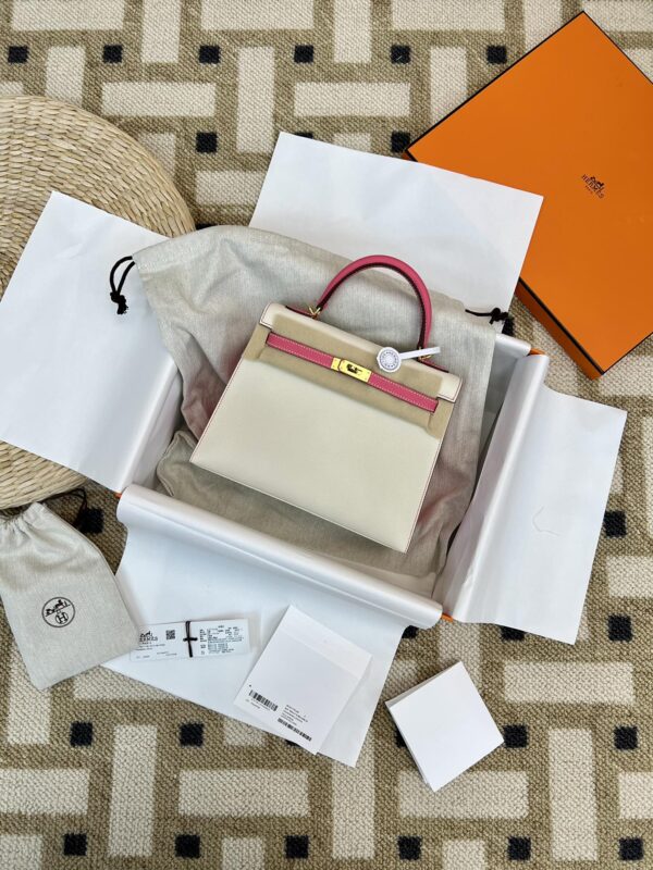 GPCMode Kelly Sellier 25CM Epsom CK10 Craie / 8W Rose Azalee GHW UAE Dubai