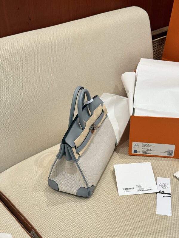 GPC Mode Birkin 25CM P0 Gris Pantin Calf Leather / Canvas PHW New 2025