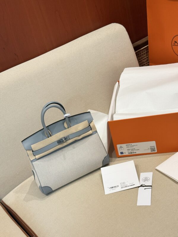 GPC Mode Birkin 25CM P0 Gris Pantin Calf Leather / Canvas PHW New 2025