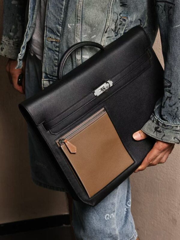 GPC Mode Kelly Depeches 36CM Evercolor CK89 Noir / Togo CK18 Etoupe Silver Hardware