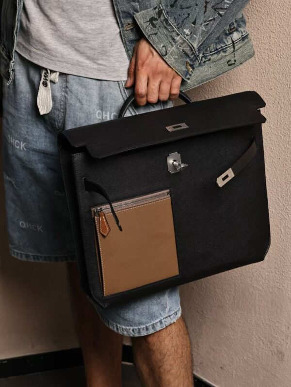 GPC Mode Kelly Depeches 36CM Evercolor CK89 Noir / Togo CK18 Etoupe Silver Hardware