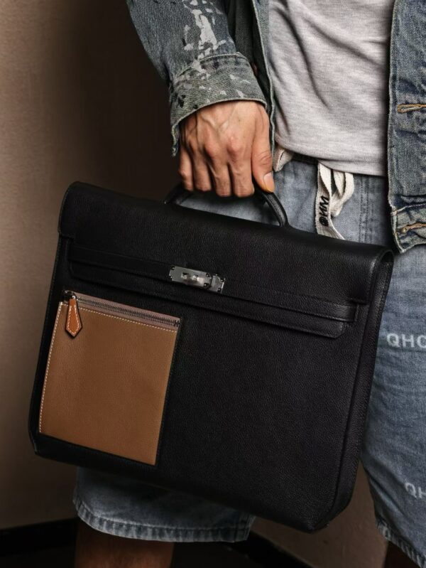 GPC Mode Kelly Depeches 36CM Evercolor CK89 Noir / Togo CK18 Etoupe Silver Hardware