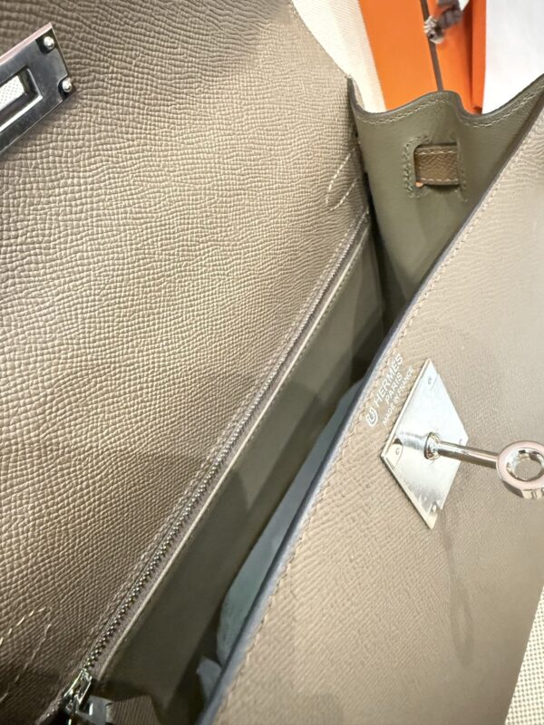 GPC Mode Kelly Sellier 28CM Epsom Leather CK18 Etoupe / 2S Sesame PHW