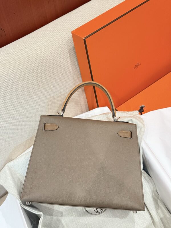 GPC Mode Kelly Sellier 28CM Epsom Leather CK18 Etoupe / 2S Sesame PHW