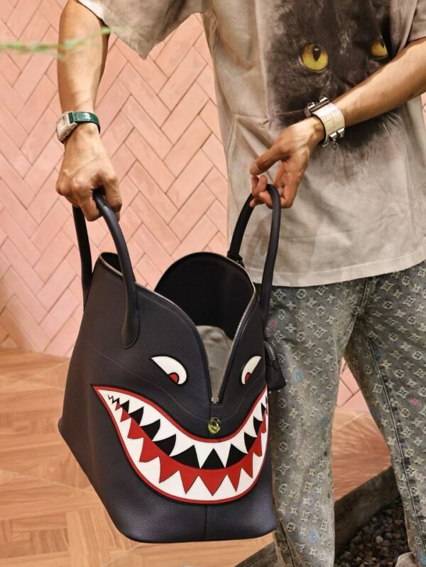 GPC Mode Men’s Tote Bag Bolide Shark 45CM Togo Leather 2Z Blue Nuit PHW