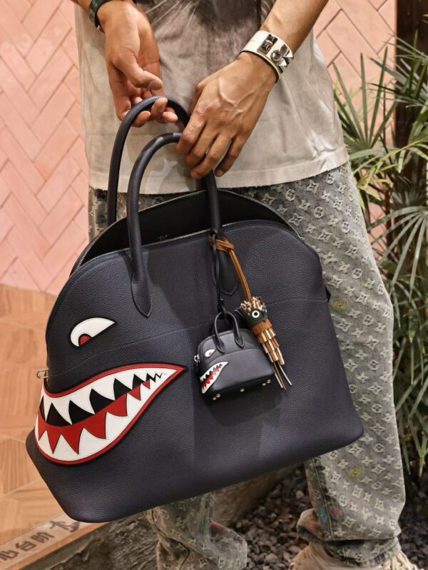 GPC Mode Men’s Tote Bag Bolide Shark 45CM Togo Leather 2Z Blue Nuit PHW