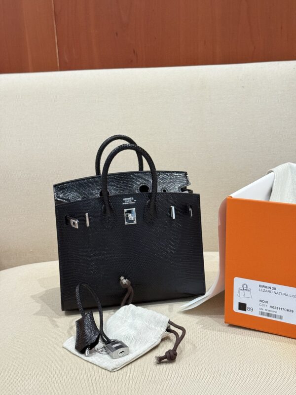 GPC Mode Birkin 20CM Sellier CK89 Noir Luxury Women’s Bag Lizard Leather PHW