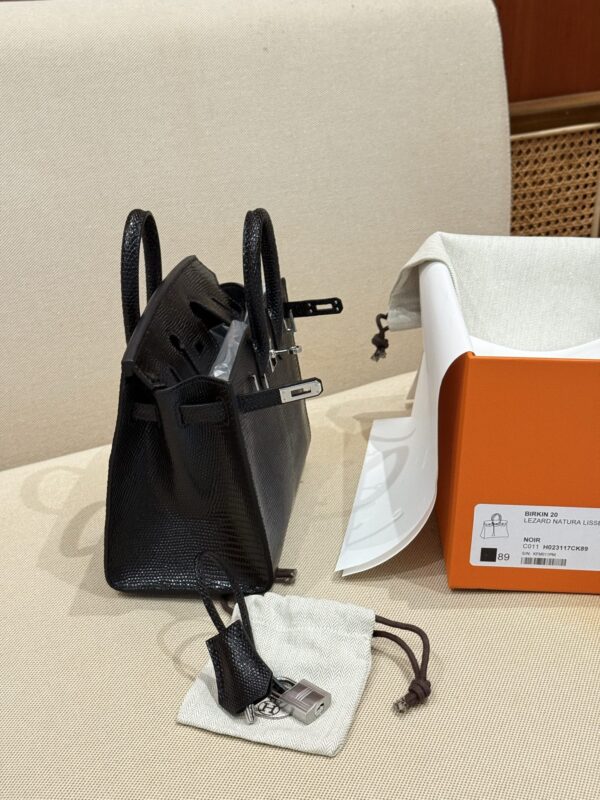 GPC Mode Birkin 20CM Sellier CK89 Noir Luxury Women’s Bag Lizard Leather PHW
