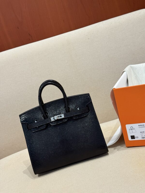 GPC Mode Birkin 20CM Sellier CK89 Noir Luxury Women’s Bag Lizard Leather PHW