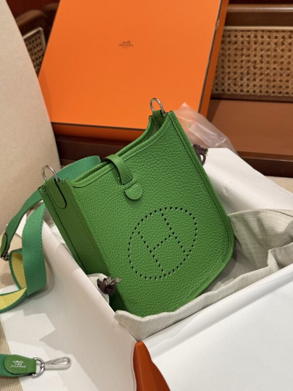 GPC Mode Evelyne Mini 16CM TC Leather Shoulder Bag U4 Vert Vertigo With Two-colors Strap PHW
