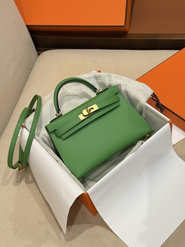 GPC Mode Mini Kelly 19CM Clutch Bag U4 Vert Vertigo Epsom Leather GHW