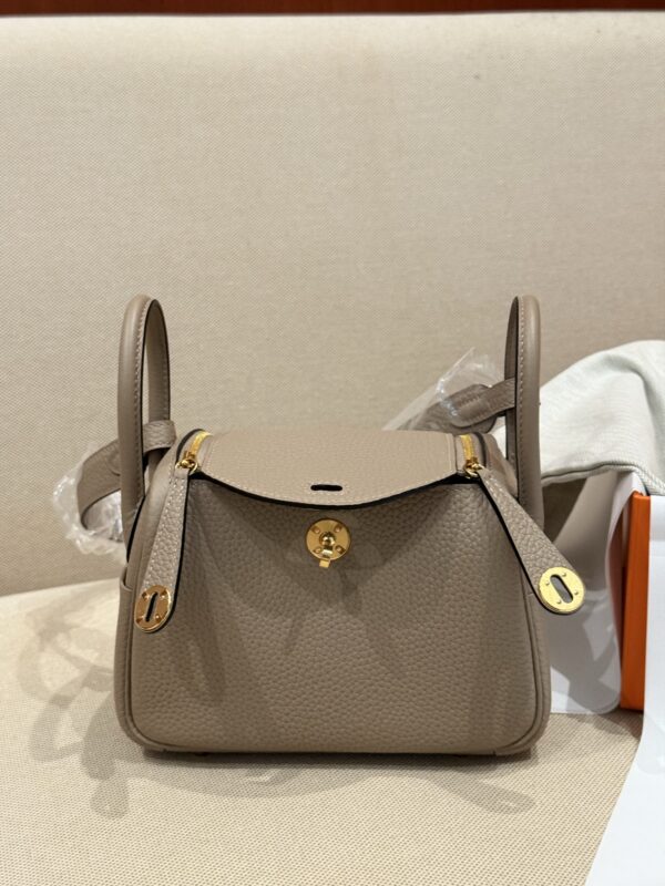 GPC Mode Mini Lindy 19CM Women’s Shoulder Bag TC Leather CC81 Gris Tourterelle GHW