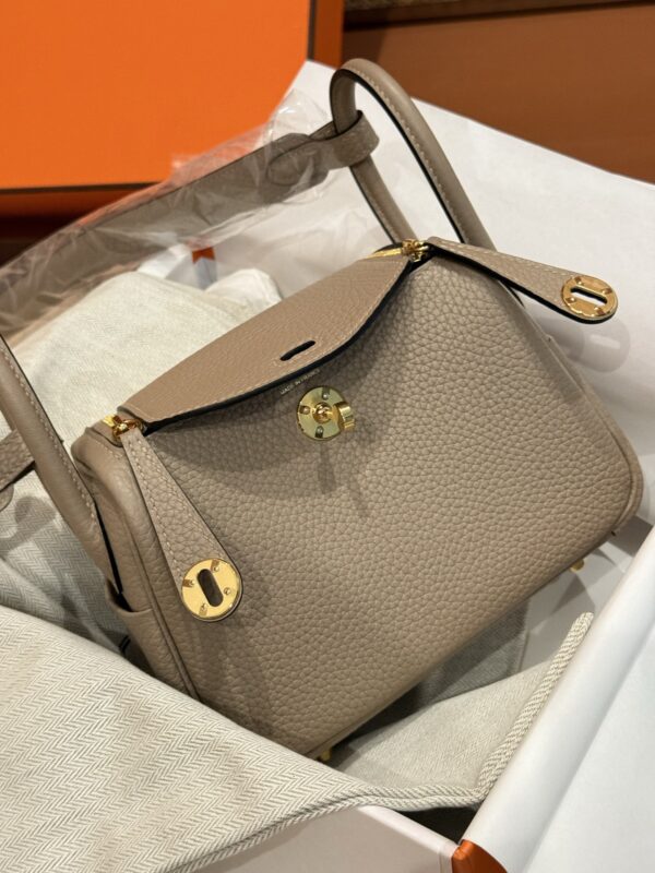 GPC Mode Mini Lindy 19CM Women’s Shoulder Bag TC Leather CC81 Gris Tourterelle GHW