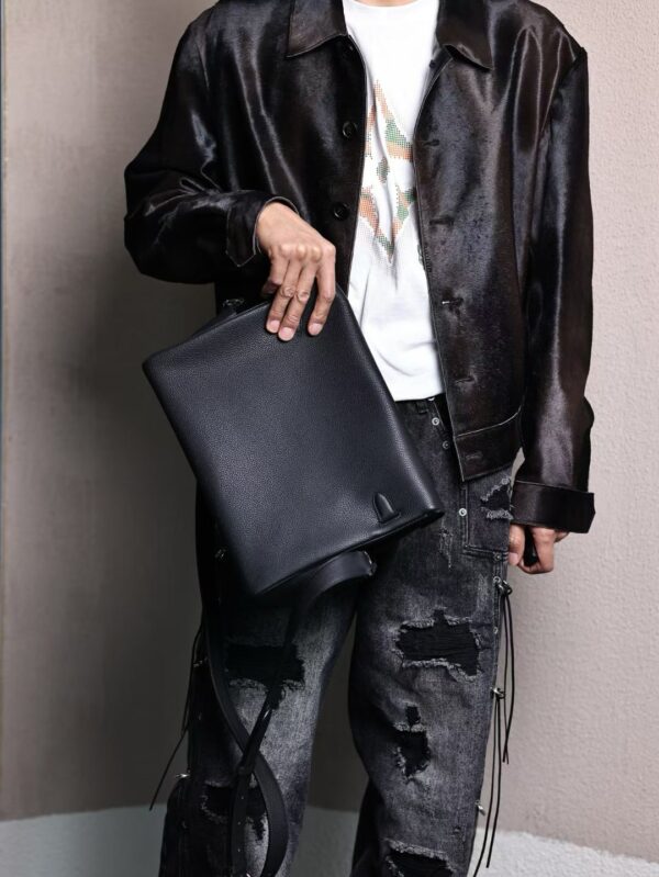 GPC Mode Kelly Messenger GM 33CM CK89 Noir Togo Leather PHW