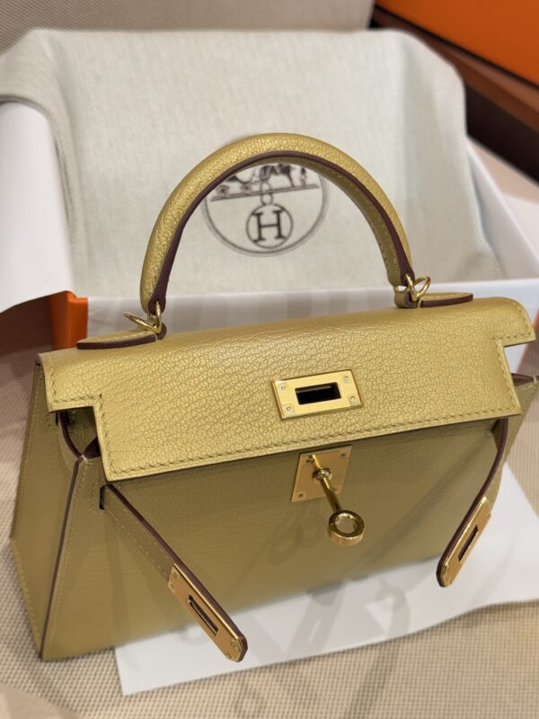 GPC Mode  Mini Kelly 19CM Y9 Dore Chevre Leather Light GHW