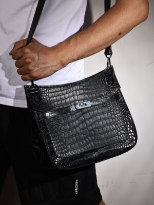 GPC Mode Jypsiere 28CM CK89 Noir Matte Porosus Crocodile PHW Hardware GPC Mode Jypsiere 28CM CK89 Noir Matte Porosus Crocodile PHW Hardware