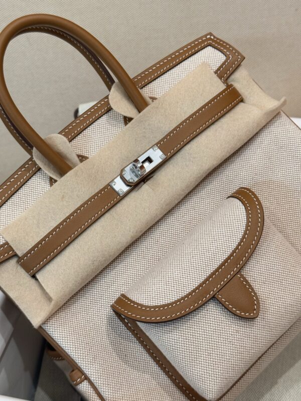 GPC Mode Birkin Cargo 25CM CK37 Gold Leather / Beige Canvas PHW In stock