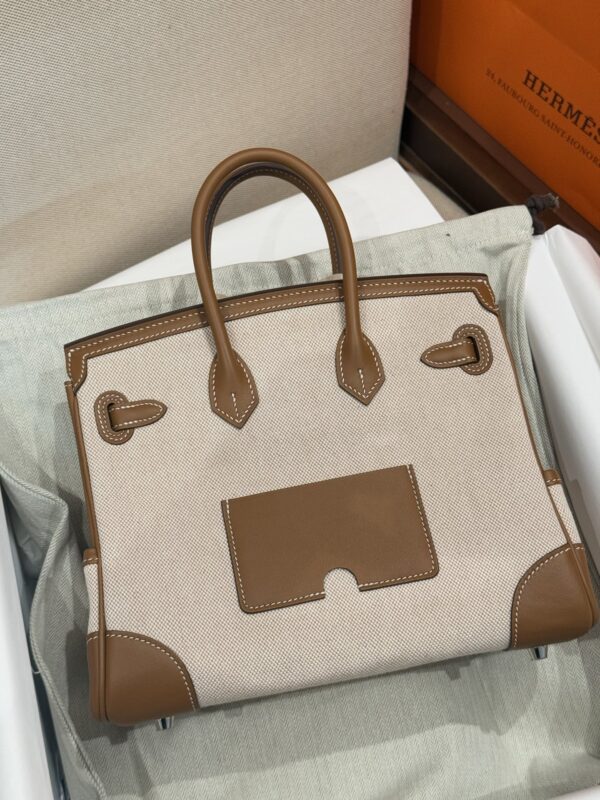 GPC Mode Birkin Cargo 25CM CK37 Gold Leather / Beige Canvas PHW In stock