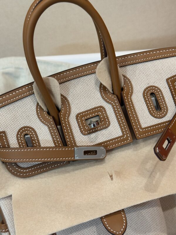 GPC Mode Birkin Cargo 25CM CK37 Gold Leather / Beige Canvas PHW In stock
